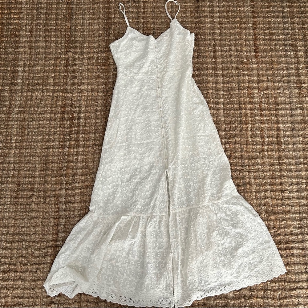 Aqua Classic White Cotton Lace Dress-size M